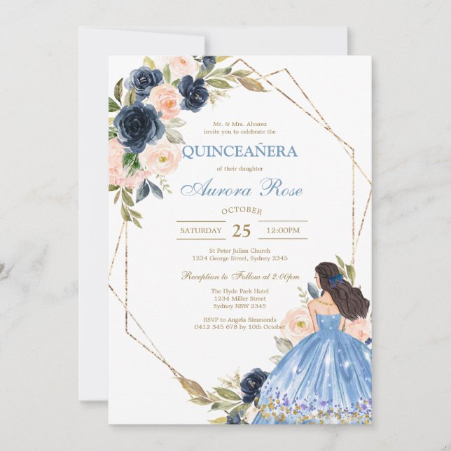 Modern Rustic Quinceanera Invitation (Devant)
