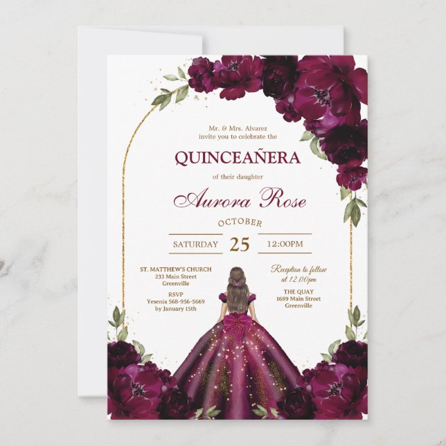 Modern Rustic Quinceanera Invitation (Devant)