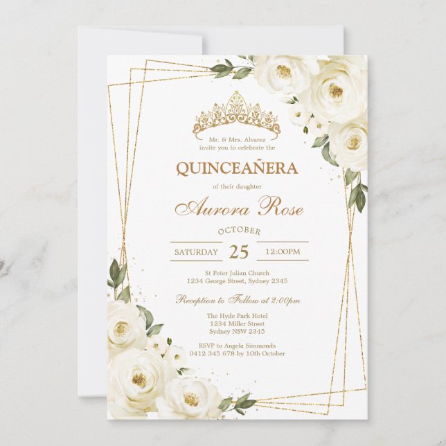Modern Rustic Quinceanera Invitation (Devant)