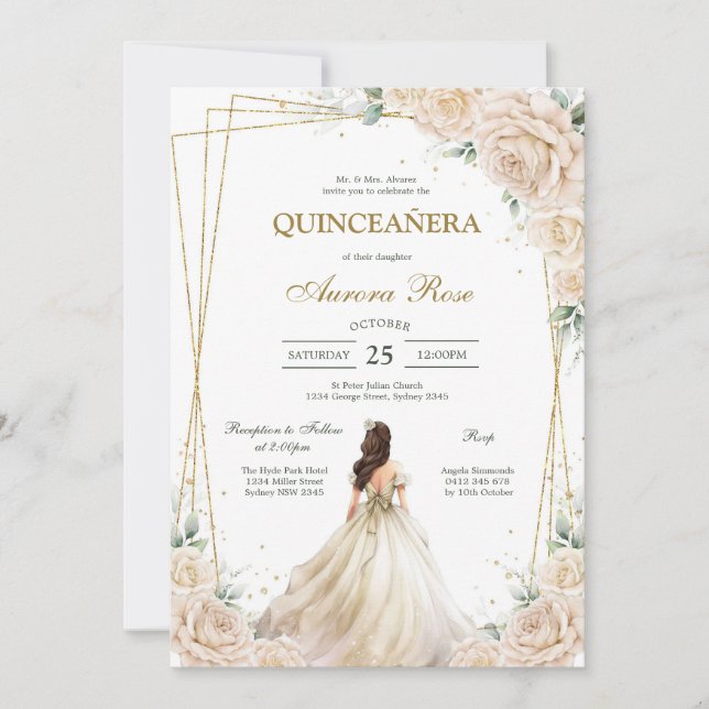Modern Rustic Quinceanera Invitation (Devant)