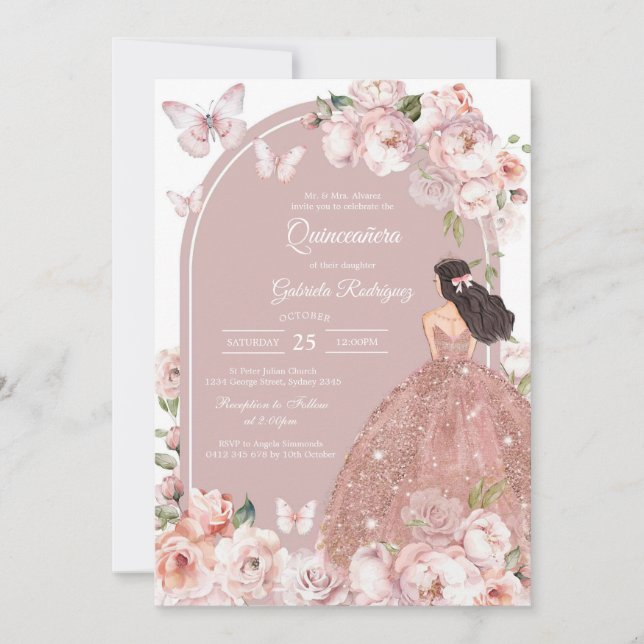 Modern Rustic Quinceanera Invitation (Devant)