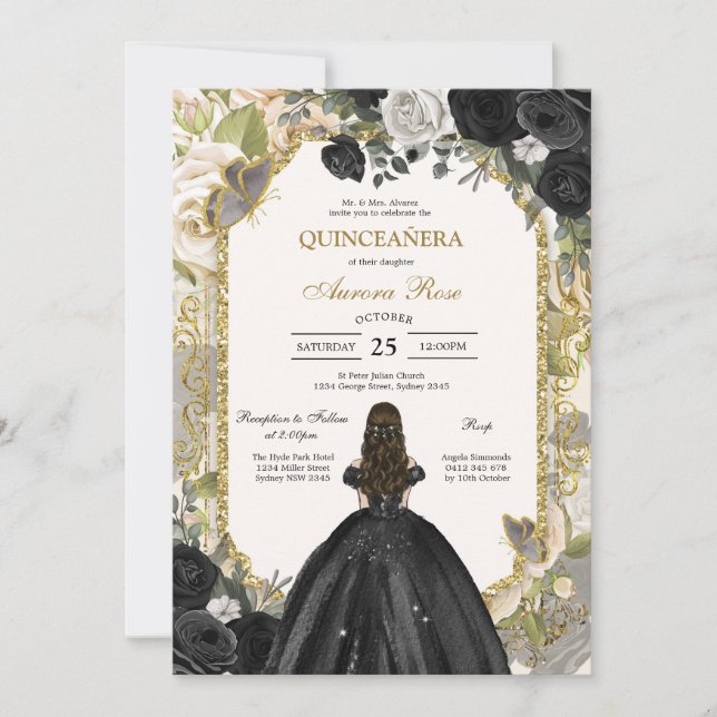 Modern Rustic Quinceanera Invitation (Devant)