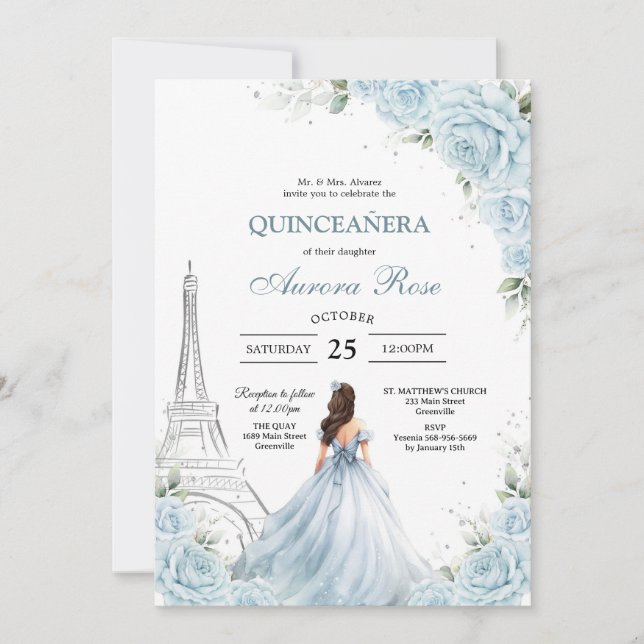 Modern Rustic Quinceanera Invitation (Devant)