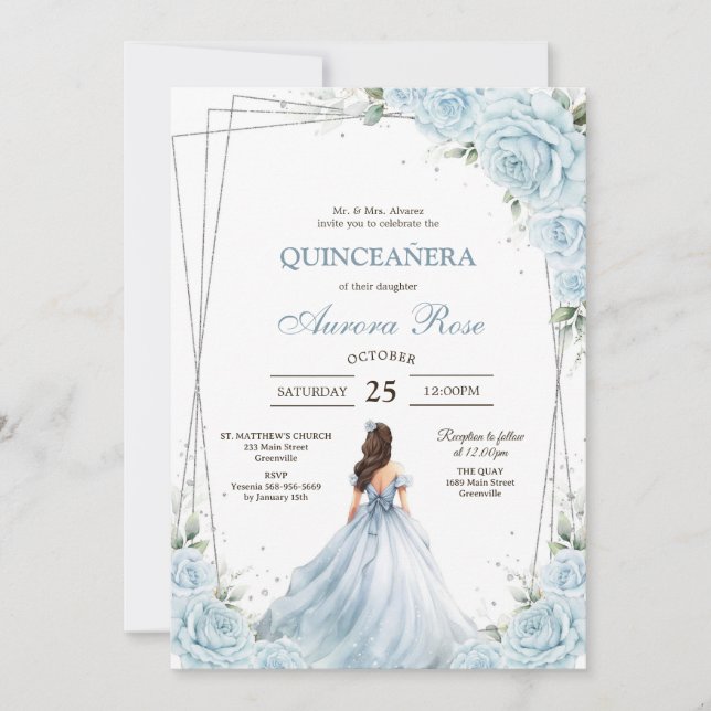 Modern Rustic Quinceanera Invitation (Devant)