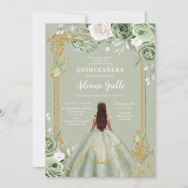 Modern Rustic Quinceanera Invitation (Devant)