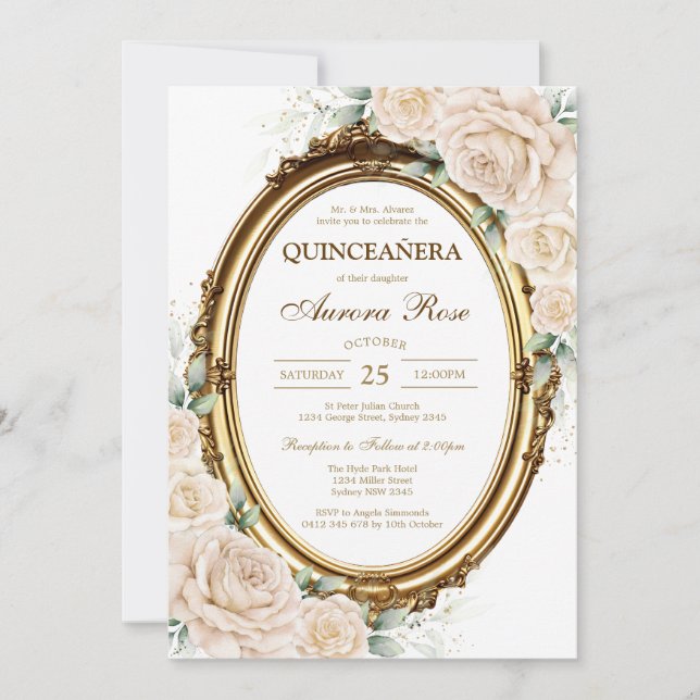 Modern Rustic Quinceanera Invitation (Devant)