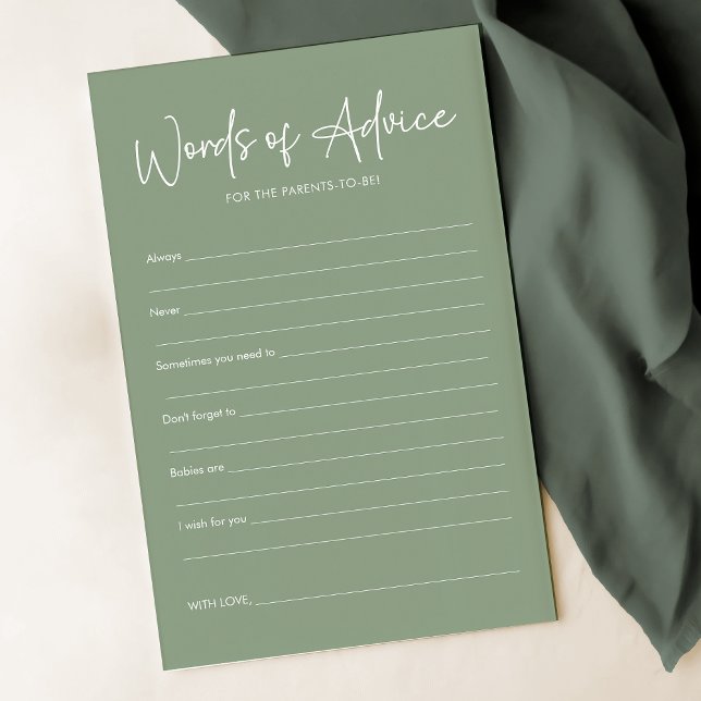 Modern Sage Oh Baby Simple Baby shower Conseils Ca (Créateur téléchargé)