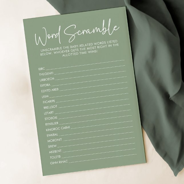 Modern Sage Oh Baby Simple Word Scramble Jeu (Créateur téléchargé)