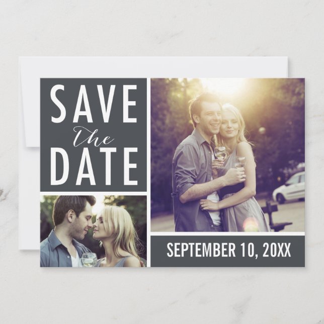 Modern Save The Date Photo Collage (Devant)