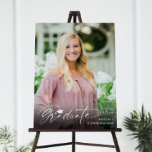 Modern Script Congrats Graduate Photo Welcome