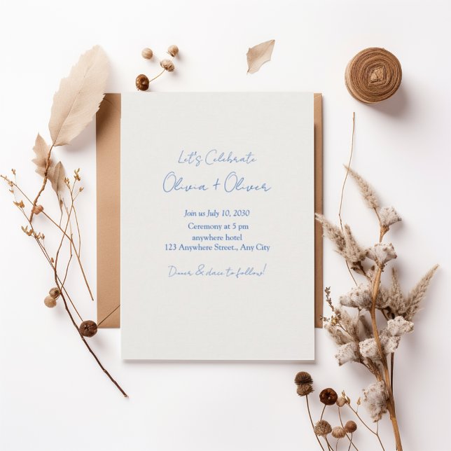 Modern Script Minimalist Wedding Invitation (Créateur téléchargé)