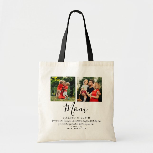 Modern Script Mom Citation Sac fourre-tout photo (Devant)