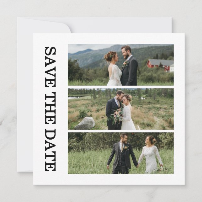 Modern Script Photo Wedding Save The Date (Devant)