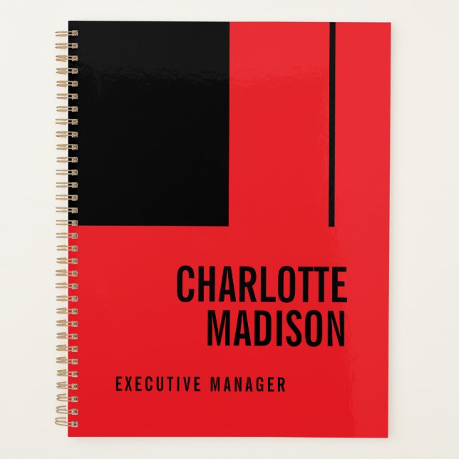 Modern Simple Black Red Minimalist Two Sided (Devant)