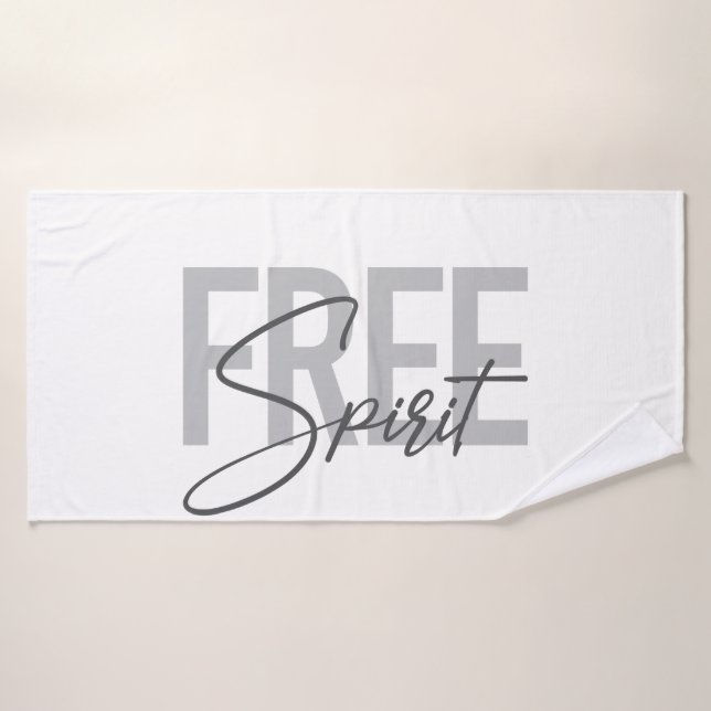 Modern, simple, cool typography of Free Spirit (Serviette de bain)