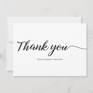Modern Simple Elegant photo de mariage Merci