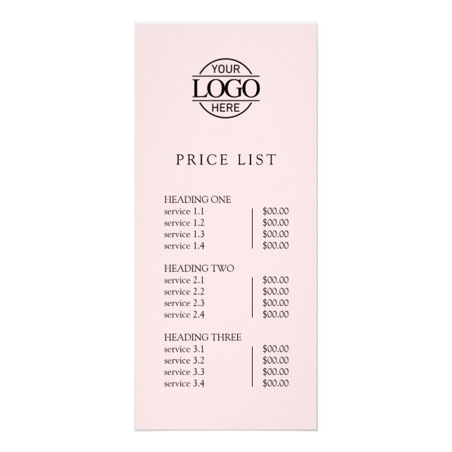 Modern Simple Professional Logo Menu Price List (Devant)