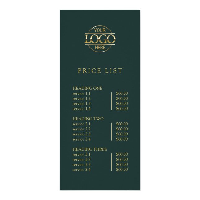 Modern Simple Professional Logo Menu Price List (Devant)