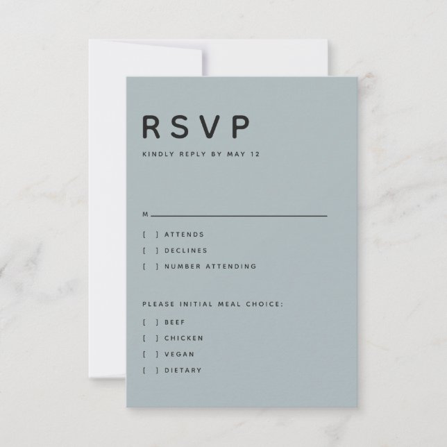 Modern Slate Editorial All Caps RSVP (Devant)