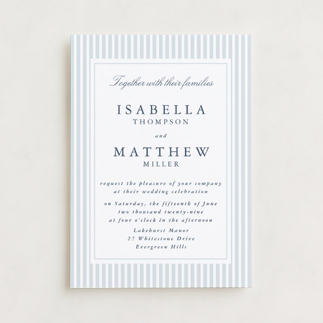 Modern Striped Wedding Invitation Geometric Frame (Créateur téléchargé)