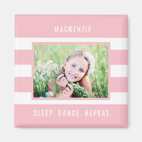 Modern Stripes Editable Color Custom Photo Magnet