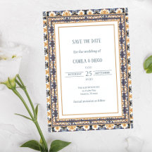 Modern Talavera Heritage Elegant Save the Date
