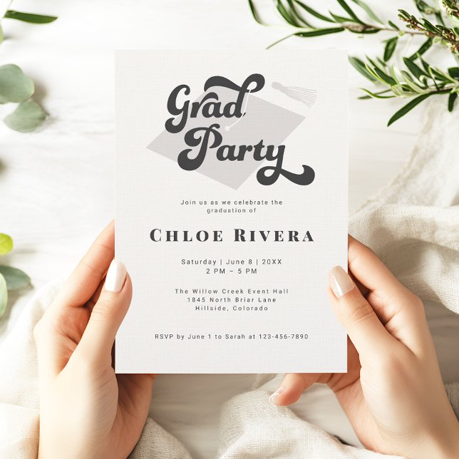 Modern Tassel Grad Party Invitation (Créateur téléchargé)