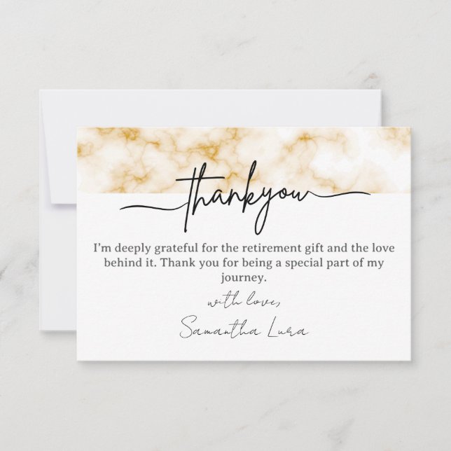 Modern Thank You Card For Retirement Gifts (Devant)