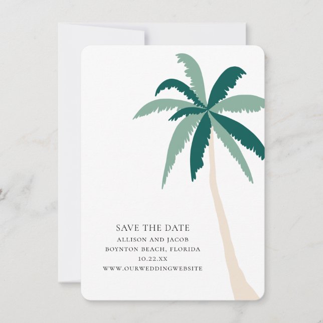 Modern Tropical Beach Mariage Enregistrer la carte (Devant)