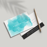 Modern Turquoise Watercolor Blot Gift Certificate<br><div class="desc">Chic and colorful gift certificate displays a single line of custom text (shown with "a gift for you") on a cool tropical turquoise watercolor inkblot illustration. Add your desired gift certificate wording and business contact information on the reverse side with black trim. A modern and elegant choice for boutiques, salons,...</div>