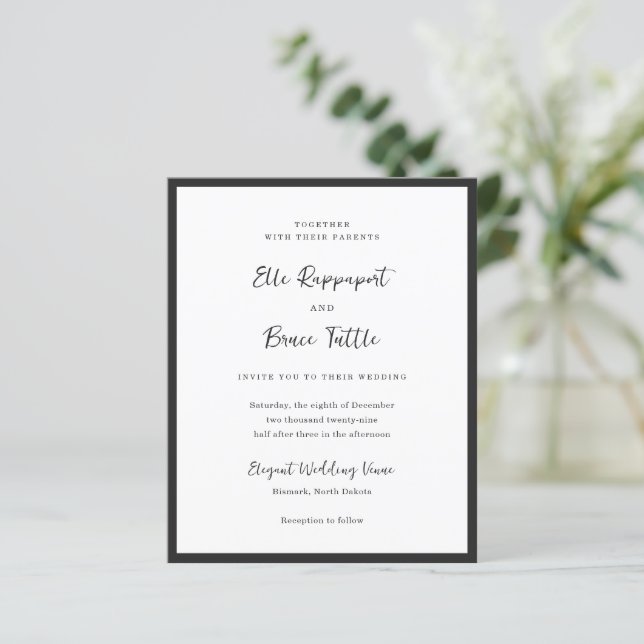 Modern Typography Minimalist Wedding Invitation (Debout devant)