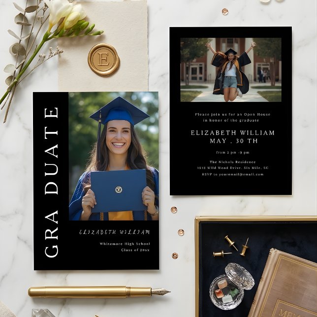 Modern Vertical Photo Graduation Invitation (Créateur téléchargé)