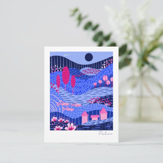 Modern Vibrant Dreamscape Notecard (Debout devant)