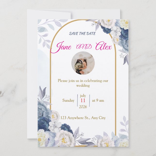 Modern Wedding Invitation Back Message (Devant)
