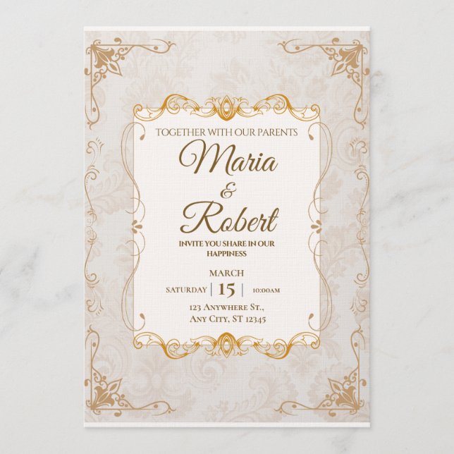 Modern Wedding Invitation | Elegant Romantic  (Devant)