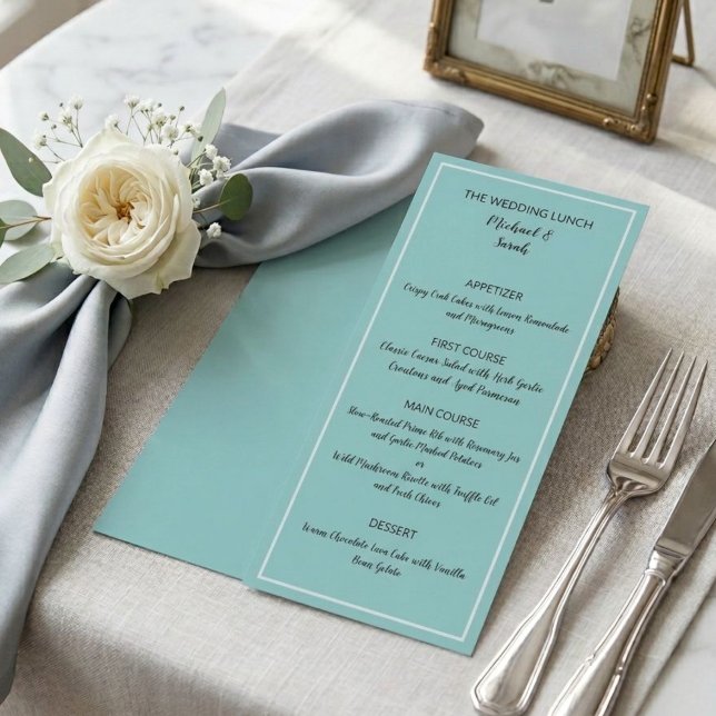 Modern Wedding Menu Card, Minimalist Custom Dinner (Créateur téléchargé)
