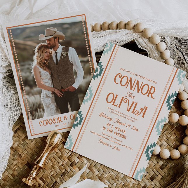 Modern Western Photo Wedding Invitation (Créateur téléchargé)