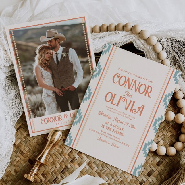 Modern Western Photo Wedding Invitation (Créateur téléchargé)