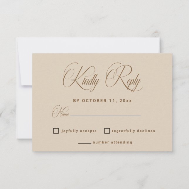 Modern White Boho Floral Arch Wedding RSVP Card (Dos)