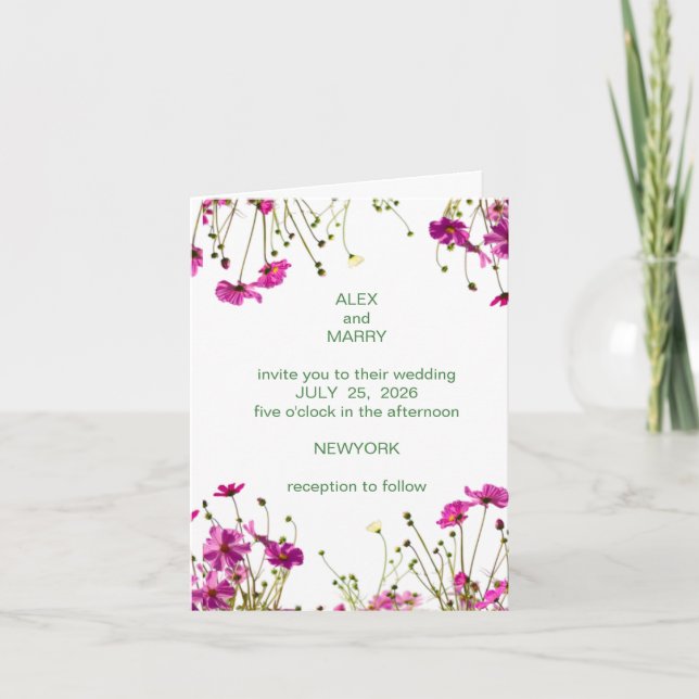 Modern Wildflower Garden  Wedding Invitation  (Devant)