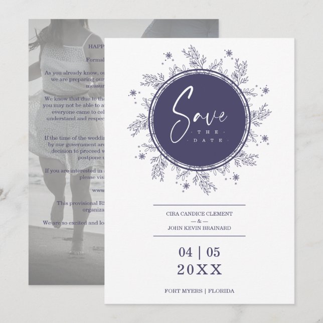 Modern Wildflowers Whimsical Script Custom Photo (Devant / Derrière)