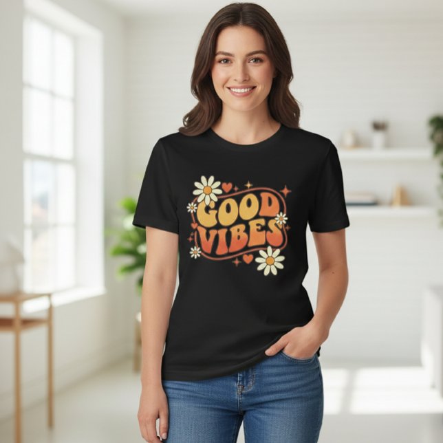 Modern Womens Tshirts Daisy Black (Créateur téléchargé)