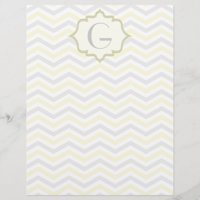 Modern yellow, grey, ivory chevron pattern custom (Devant)