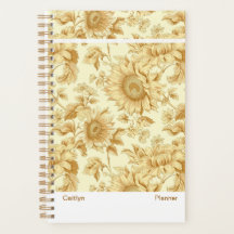 Modern Yellow Sunflower Floral Planner