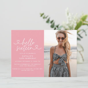 Moderne 16e anniversaire simple élégant script élé