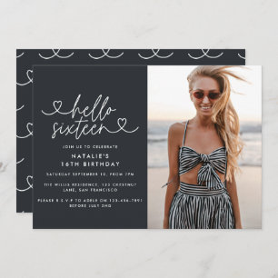 Moderne 16e anniversaire simple élégant script élé