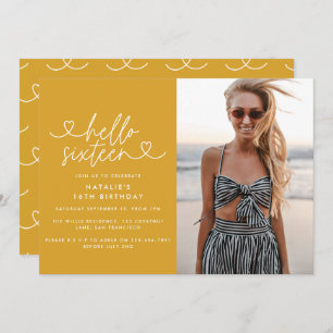 Moderne 16e anniversaire simple élégant script élé