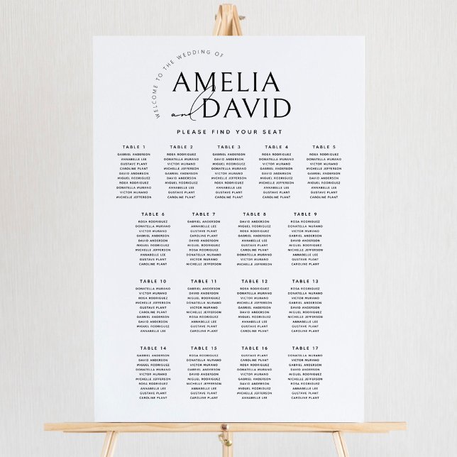 Moderne 17 Tables Bienvenue Tableau de sièges (Créateur téléchargé)