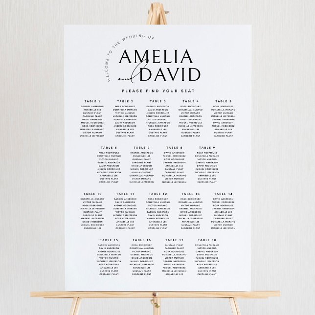 Moderne 18 Tables Bienvenue Tableau de sièges (Créateur téléchargé)