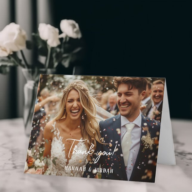 Moderne, 1 photo, écriture, mariage" Merci " (Créateur téléchargé)